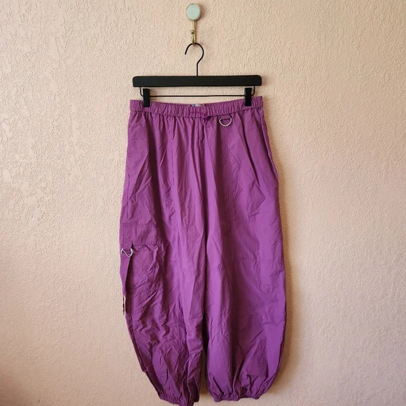 Urban Outfitters Jana Balloon Nylon Purple Cargo Pants - Picture 2 of 8
